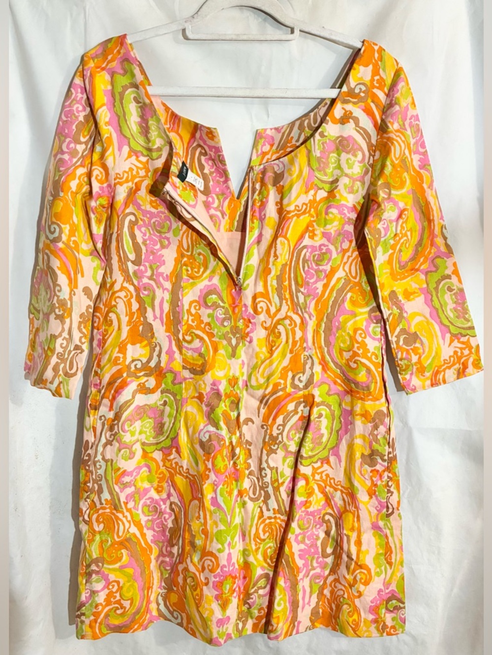 J Crew Groovy Linen Shift Dress Sz 4 Pockets organic Breathable - Picture 4 of 15